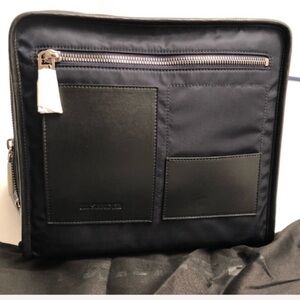 Jil Sander navy square canvas backpack crossbody bag